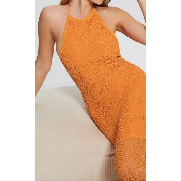 Guess Women's Sophie Halter Maxi Sweater Dress Large NWT - Picture 2 of 11